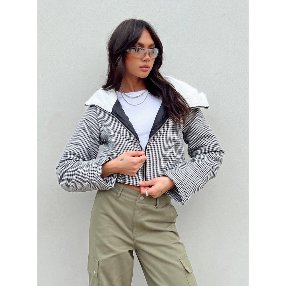 PRINCESS POLLY The Keir Puffer Jacket in Black & White